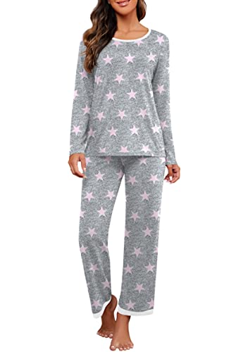 PrinStory 2025 Women's Pajama Set Long Sleeve Sleepwear Ladies Soft Pjs Lounge Set