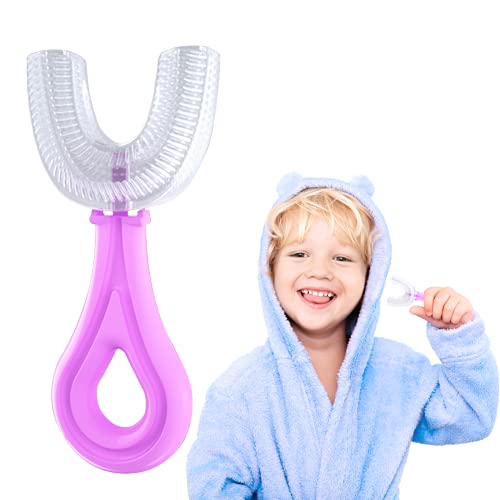 Kids Toothbrush, Special U-Shaped Brush Head Design for Toddler, Kids, Toothbrush for Kids 3-6 Years, Extra Soft and Healthy Silicone Toothbrush, 360° Oral Tooth Cleaning