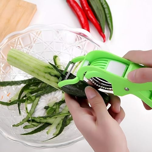 Image of Stainless Steel Julienne Vegetable Peeler Multi-Functional Fruit & Veggie Shredder Slicer and Grater for Potatoes, Carrots, Cucumbers (Peeler, 5-in-1 Tool)