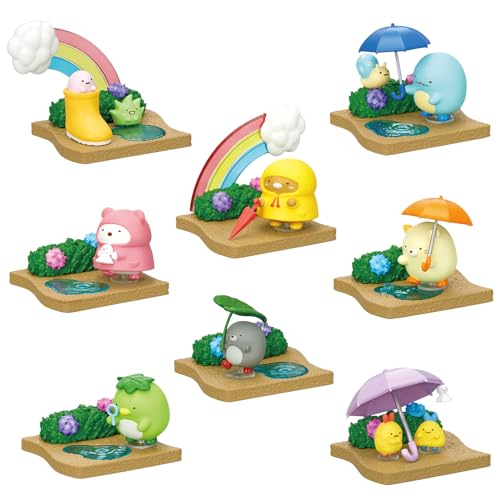 Re-Ment Sumikko gurashi Walking on a Rainy Day Blind Box - Includes 1 of 8 Collectible Mini Figurines - Fun and Versatile Decoration