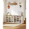 Hzuaneri Farmhouse Shoe Storage Bench, Entryway Shoe Cubby Bench, Widened Wooden Shoes Cubbies with Compartments, Shoes Rack Benchs for Cloakroom, Entryway, Antique White SB52514B