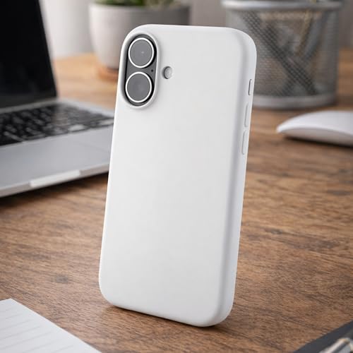 Image of TEKNE Silicone Back Case Cover with Magnetic Wireless Charging Support for iPhone 17 | Soft-Touch Anti-Slip Grip | Microfiber Lining | Raised Camera & Screen Protection | Slim Fit Case (Beige)