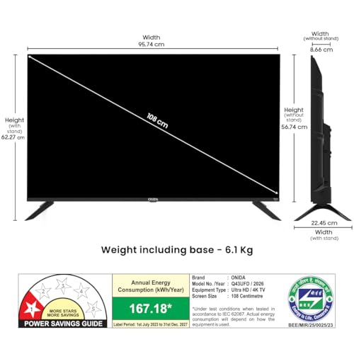 Image of Onida 108 cm (43 inch) QLED Ultra HD 4K Smart Fire TV Q43UFD
