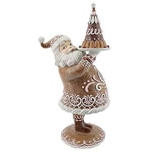 December Diamonds Gingerbread Santa with Dessert – Fun Christmas Collectible for Home Decoration