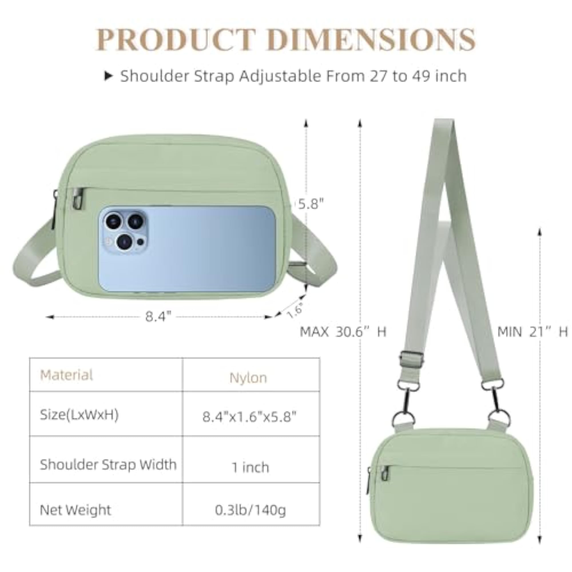 Small Crossbody Bags for Women, Adjustable Strap