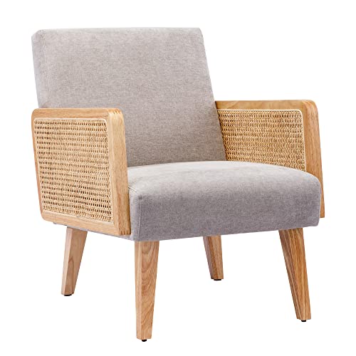 Sillón moderno tela chenille gris claro plegable miniatura 3