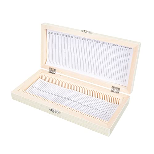 NAMOARLY Box Slice Wooden Box Slide Storage Container Slide Case Microscope Slide Holder Microscope for Mini Terrarium Lab Utensils Slide for Mini Frames Metal Khaki