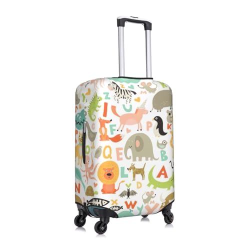 Zoo Alphabet Animal Print Luggage Suitcase Cover Protector Luggage Washable Covers With Concealed Zipper3