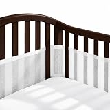 Full-Size Crib Breathable Mesh Liner, 3mm Classic Mesh, Baby-Safe (4FS Covers 3 or 4 Sides)(White)