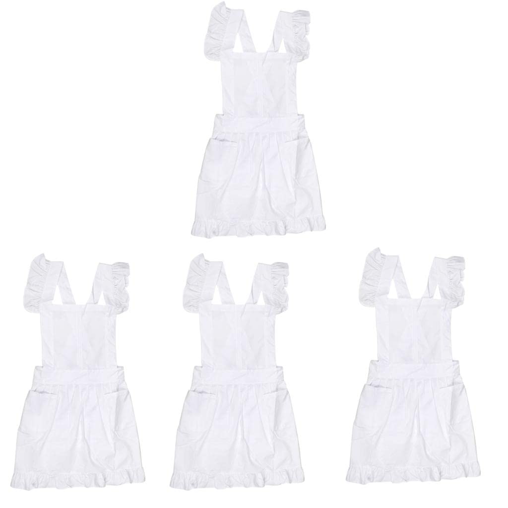 LOOM TREE4Pieces Victorian Bib Apron Pinafore Maid Mother's Day Bridal Wedding Banquet