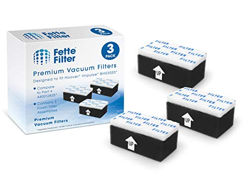Fette Filter - Vacuum Foam Filter Assembly Compatible with Hoover Impulse Cordless Vacuum BH53020. Compare to Part # 440012835. 3 Pack