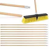 KeFanta Push Broom Handle with Metal Threaded End, 57'' Wooden Stick Pole for Home and Commercial Floor...
