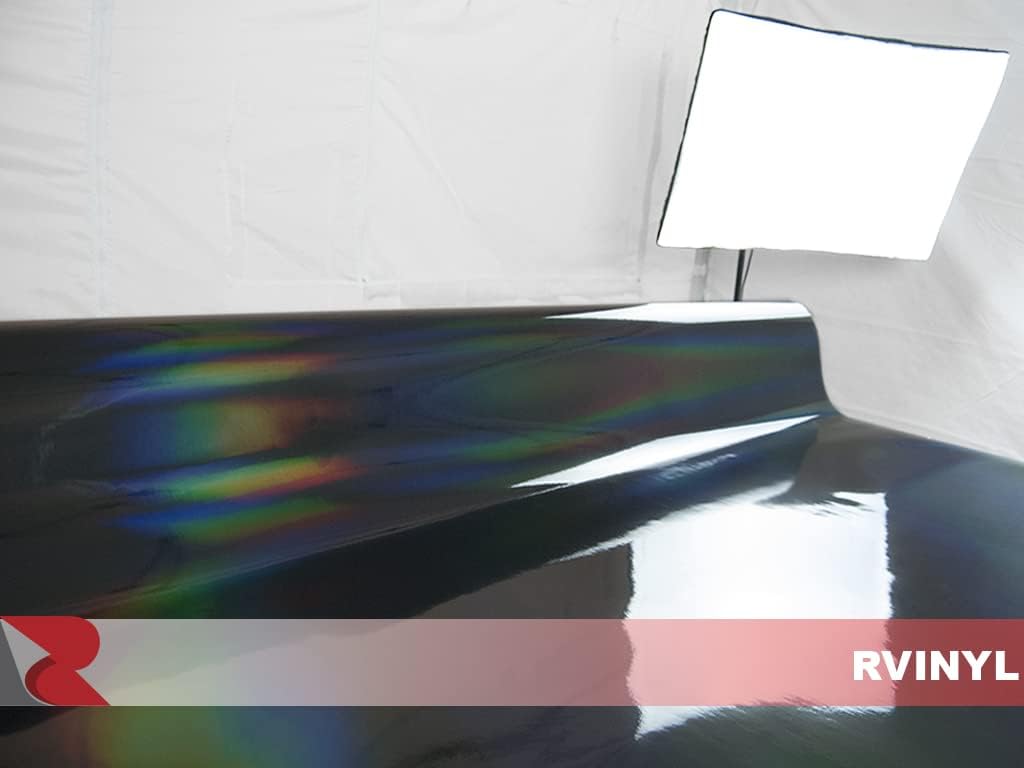 Rwraps Holographic Chrome Vinyl Car Wrap Film Sheet Roll with Air Release Technology - 5ft x 15yd, Black Neochrome