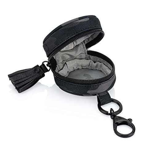 Image of Chelsea + Cole for Itzy Ritzy Camo Pacifier Case with Clip - Pacifier Charm Pod Includes Clasp, Measures 2.5 inch in Diameter & Holds 2 Pacifiers - Camo