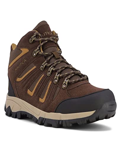 Nautica Mens Hiking Working Boots Ankle High Outdoor Trekking Shoes High Top -Visto-Brown-8 #TOP1