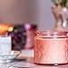 10 oz Embossed Glass Candle Container with Tin Lids and Labels, Pink Candle Jars for Making Candles, Pack of 9