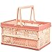 zhaocaidamai Klappbox Einkaufskorb Tragbarer Klappkorb Stabile Profi-Klappbox, Für Praktisch Zum Obstpflücken Auf Dem Feld, Zum Einkaufen Im Supermarkt (rosa,30 * 20 * 15.5cm)