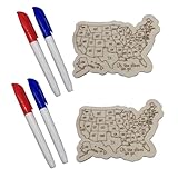 SJWOW Imán de nevera personalizado con mapa de viaje de Estados Unidos 2025, adorno de mapa de Estados Unidos de madera personalizable, ideal para rastrear recuerdos de viaje, marcar tus aventuras