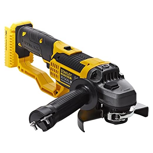 STANLEY FATMAX FMC761B-XJ - Amoladora angular 18V, 125mm, 8500 rpm, Bloqueo del eje, Robusta y ergonómica, No incluye batería ni cargador