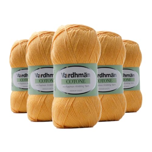 Image of Vardhman Cotone Cotton Acrylic Yarn 6 Ply Fine Weight Yarn | Pack-5