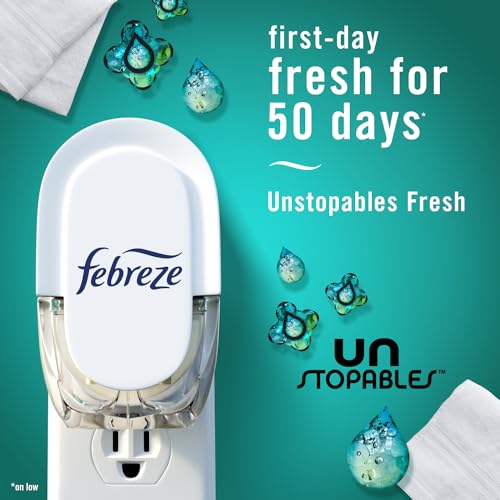 Febreze Plug-in Air Freshener, Odor-Fighting Scented Oil Refill, Air Fresheners for Home, Bathroom and Kitchen, Long Lasting, Unstopables Fresh Scent, 0.87oz Refills, Multi Color, 3 Count by Febreze - Image 3