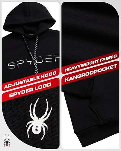 Spyder Men's Active Hoodie Sweatshirt - Athletic Performance Fleece Workout Long Sleeve Pullover Hoodie for Men (Size: S-XXL)2