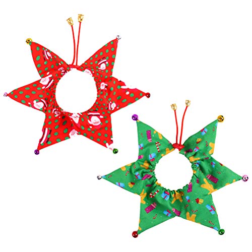 Coleira de Natal para animais de estimação com sinos - colar ajustável (boneco de gengibre verde + P