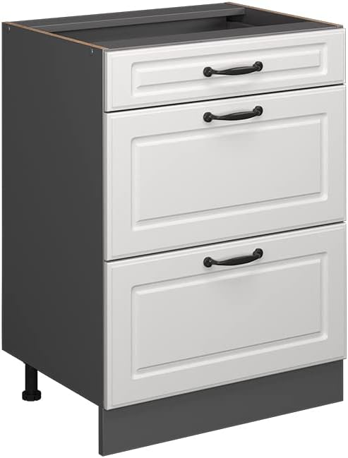 Meuble Cuisine R-Line, Blanc Campagne/Anthracite