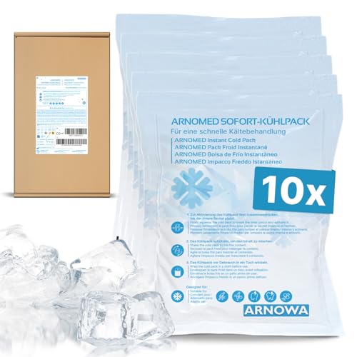 10x ARNOMED Einweg Sofort Kühlpads 12x15cm Kühlpack zum Knicken