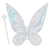Ensemble d'ailes de fée : notre ensemble d'ailes de fée a 1 aile de fée pour enfants, 1 baguette de fée, votre enfant se sentira comme une vraie fée