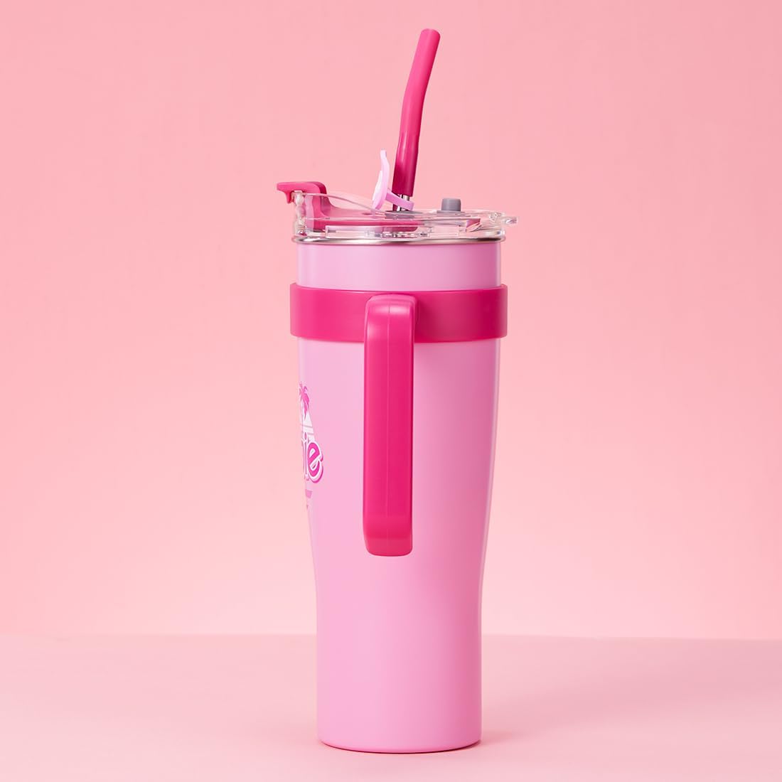 MINISO Barbie Tumbler with Handle and Straw 54 oz | Cup Holder Compatible for Travel | Insulated Stainless Steel Cup | BPA-Free | Thermos for Girls Women and Barbie Fan-Pink - Image 6