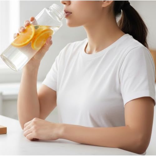 Image of Glassbunny Glass Fridge Water Bottle With Stainless Steel Airtight Leak-Proof Lid 500ml Wide mouth & Easy to Clean, Perfect Bottle for Office, Gym, School, Yoga Pack of 6