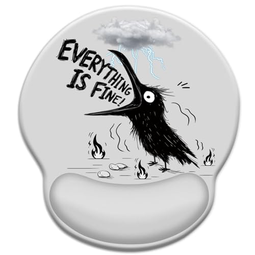 Blusabaca Crow Mouse Pad with Wrist Rest Ergonomic Mousepad Wrist Support