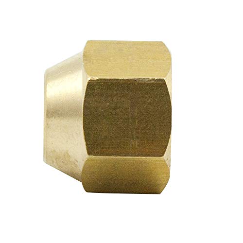 Image of Brass Flare Cap, 5 /8 inch Tube OD, SAE 45 Degree Flare Fitting, Pack of 2