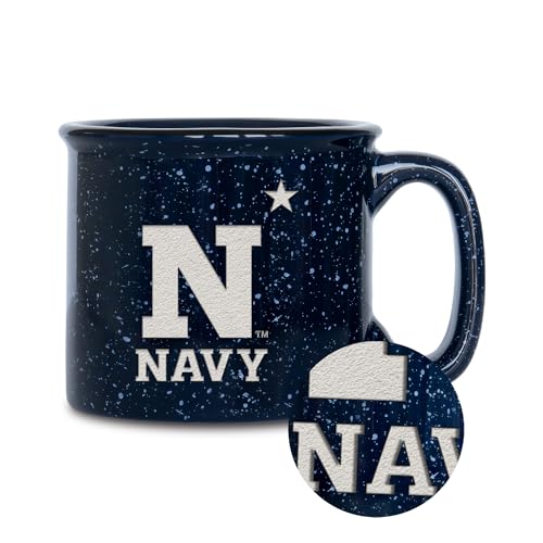 Rico Industries NCAA Naval Academy Midshipmen Speckle 12oz Laser Engraved Campfire Mug