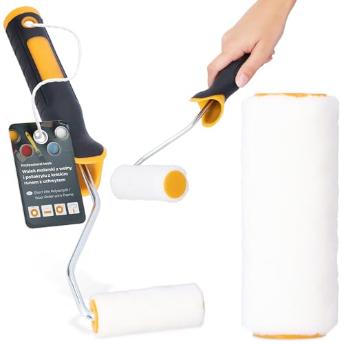 Rullo Vernice 10 cm Manico Supporto Pareti Soffitti Facciate Perfetto Lavori Ristrutturazione Facili Pittura Applicazione Precisa Rulli Rullino Dipingere