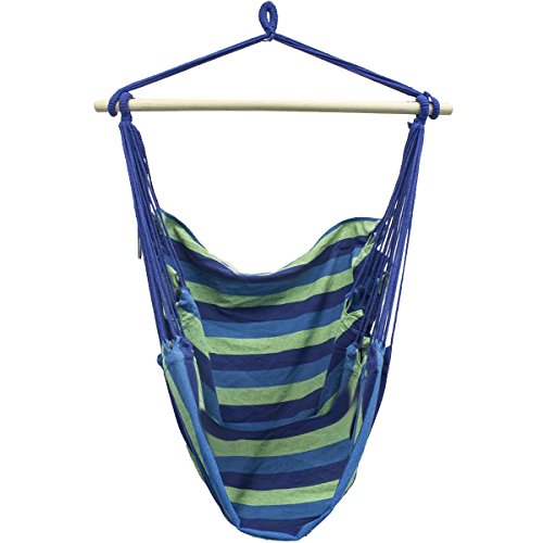 Sorbus Brazilian Hammock Chair Swing Seat For Any Indoor Or Outdoor Spaces, Blue #TOP4
