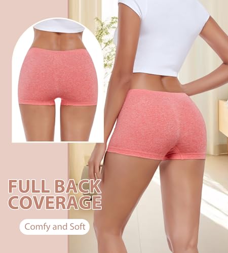 Womens Boys Shorts Underwear Seamless Full Coverage Briefs Soft Stretch Boxer Shorts For Women Multipack3