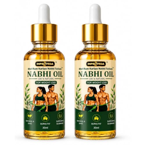 Image of Nabhi oil for Weight loss | Ayurvedic Belly Button Oil for Fat burn, Bloating Relief | Metabolism Booster & Body Detox | Multi Benefit Oil for Daily Wellness | नाभि तेल | Pack of 2X30ml=60ml