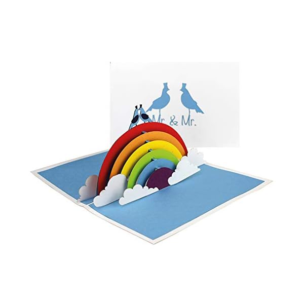 '3d Carte de mariage"Gay Wedding – Birds in Love" – Pop Up"Mr. & Mr. comme carte d'invitation, carte d'invitation & cadeau Symbole de mariage - Imagen 4
