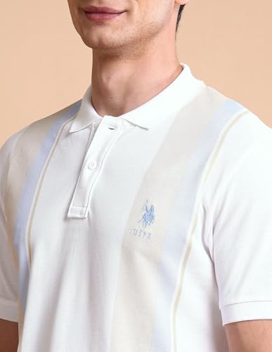 Image of U.S. Polo ASSN. Solid Slim Fit Polo T Shirts for Men - 100% Cotton, Half Sleeves Mens Tshirt