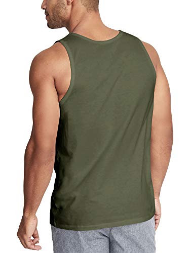 Hat & Beyond Men's Tank Top - Soft Performance Boxing Gym Muscle Tee, Military Green (Medium, 1Hcc02) #TOP1