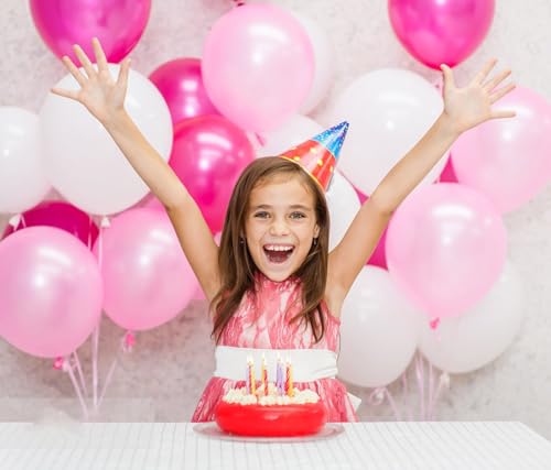 Image of KALOR 12 Inch Pearl Light Pink Balloons, 50 Pcs Shiny Latex Helium Balloons for Kid's Birthday Party, Baby Shower, Wedding, Graduate Party Decorations
