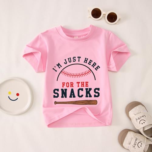 Baseball Shirt for Toddler Boys Girls I'm Just Here for The Snacks Funny Tshirt Kids Short Sleeve Summer Tee Tops4