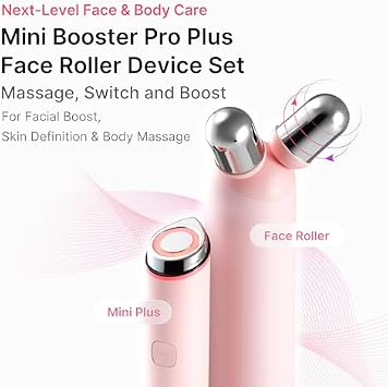 medicube Lift & Firm Set: Mini Booster Pro Plus Face Roller Device Set (Pink) and Collagen Jelly Cream 50ml (1.69 fl.oz)