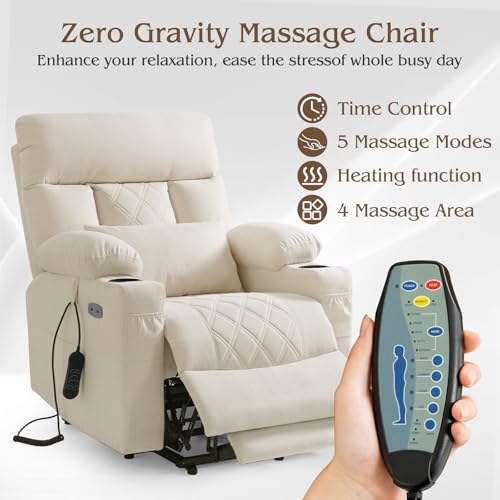 Image of Triple Motor Power Lift Recliner Chair for Elderly, Adjustable Headrest