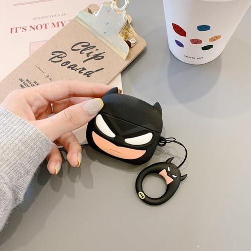 Image of FLORICAN 3D Case for Apple Airpods 4 (2024) Cute Design Suitable ONLY for AirPods 4 / AirPods 4 ANC with Shockproof Full Protection (White Cat) (Black Bat)