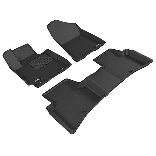 3D MAXpider - L1HY06601509 Hyundai Tucson 2016-2018 Custom Fit All-Weather Car Floor Mats Liners, Kagu Series (1st & 2nd Row, Black)