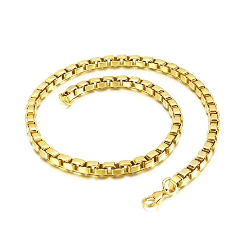 Collier chaîne maille vénitienne en acier inoxydable durable pour homme et femme