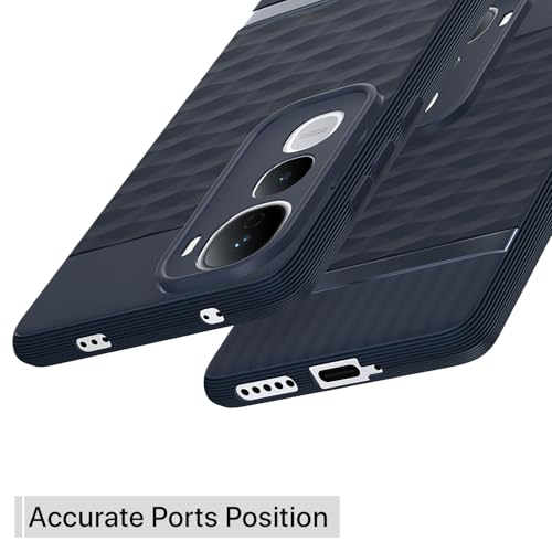 Image of Pikkme Back Cover for Vivo Y400 5G Camera Protection 3D Hexa Cube Design Silicone Protective Bumper Case (Blue)